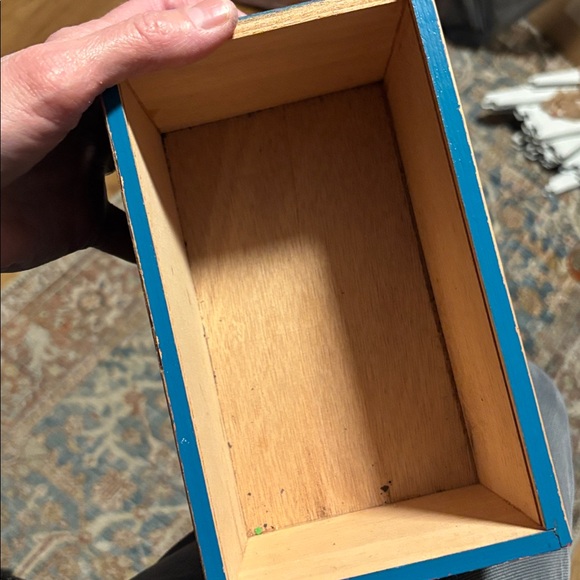 Blue Rectangular Wooden Box - Picture 4 of 5
